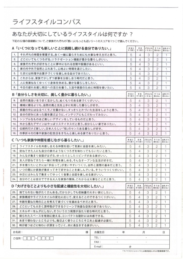 ﾗｲﾌｽﾀｲﾙｺﾝﾊﾟｽｱﾝｹｰﾄ