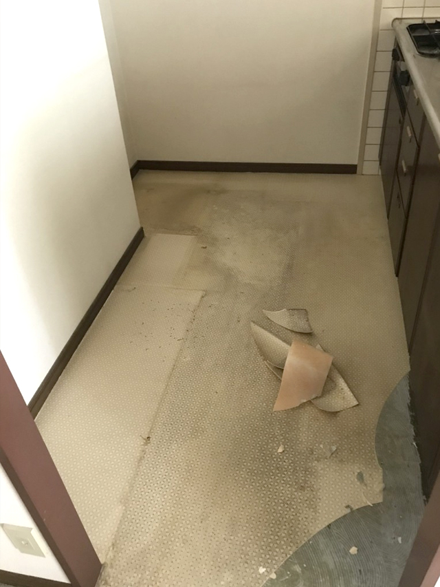 姫路市 匿名様邸 トイレの入れ替えとキッチン・洗面所の床の張替え工事工事